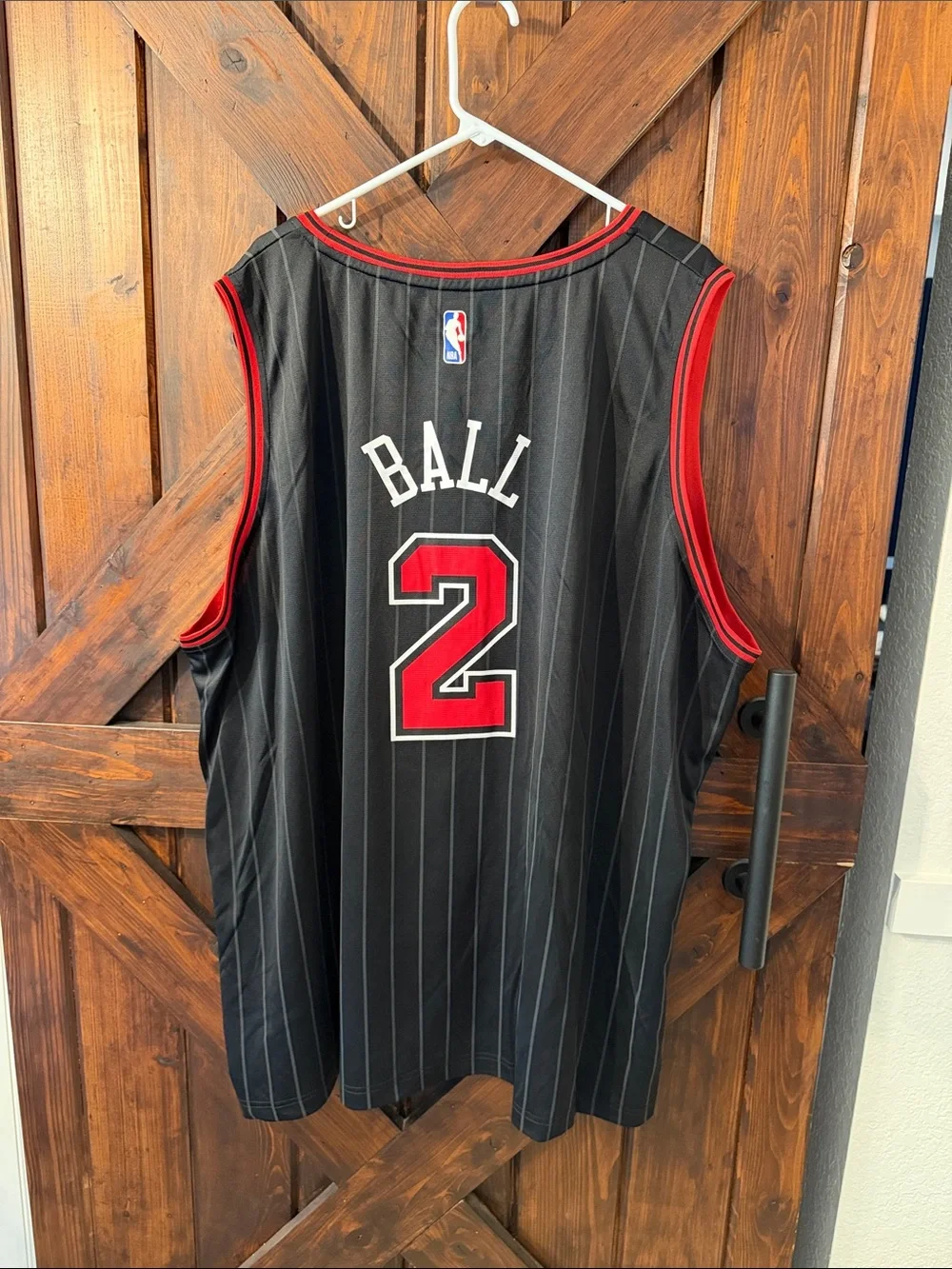 Fanatics Chicago Bulls #2 Ball Black Pinstripe Basketball Jersey